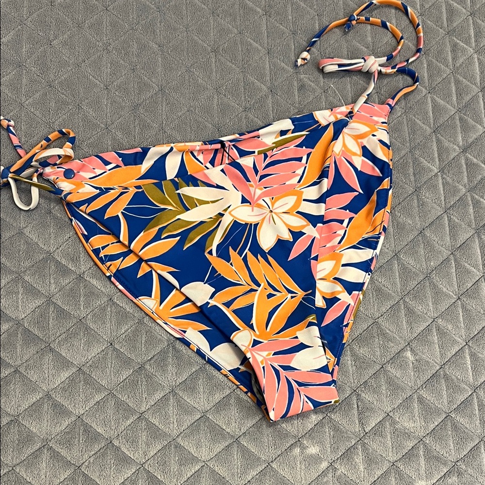 Floral Bikini Bottom with Ties